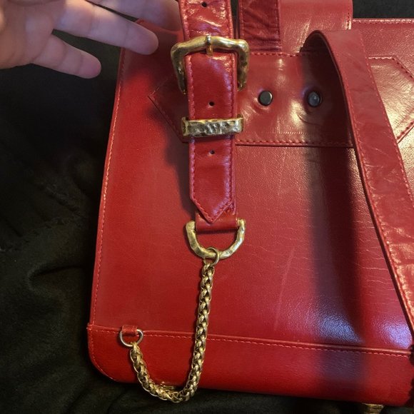 Red Leather Gemma Kahng Backpack main image 9